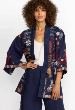 Outlet Johnny Was Zuzu Linen Kimono Ink